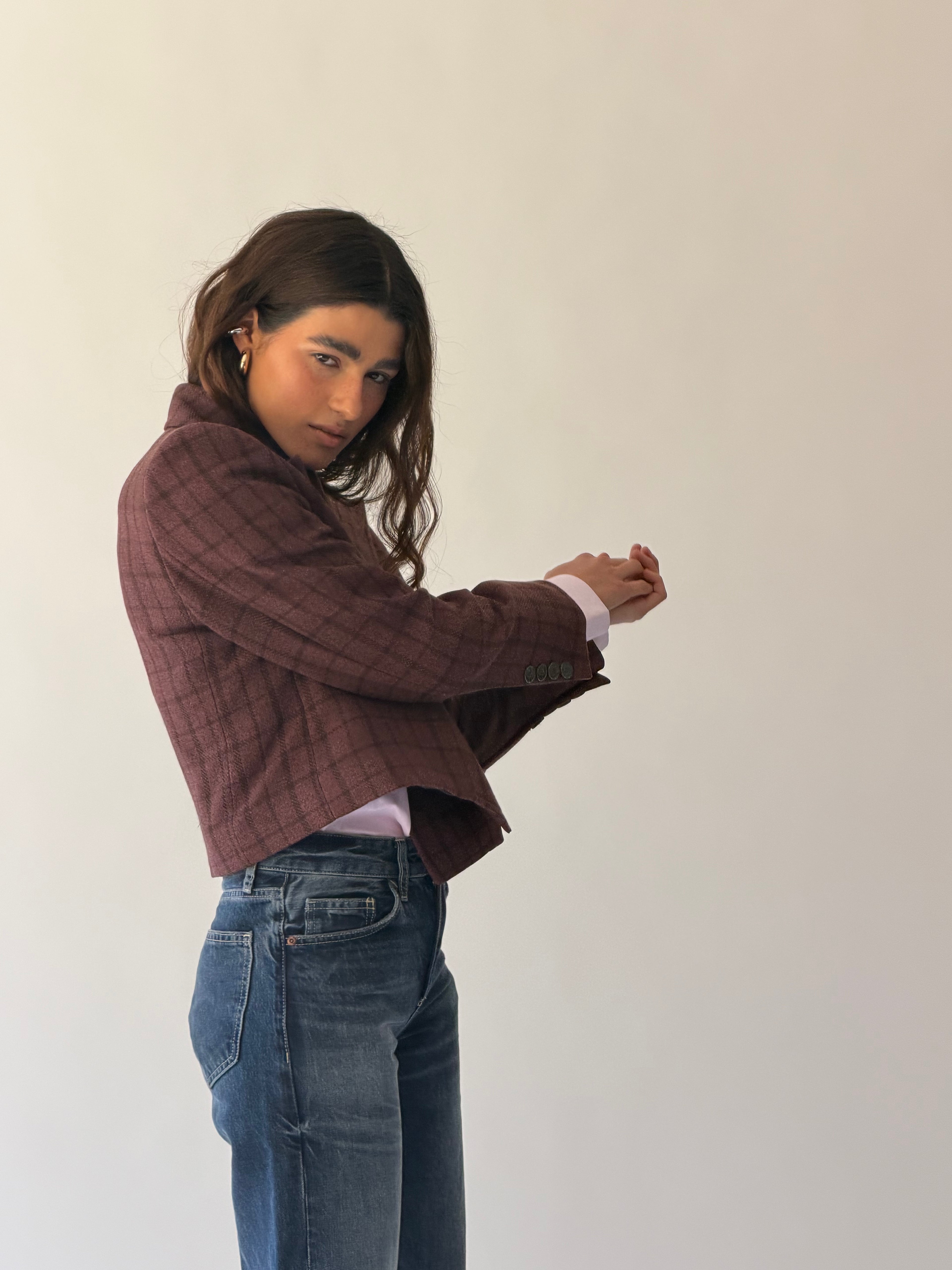 CHAQUETA CORTA CIRUELA